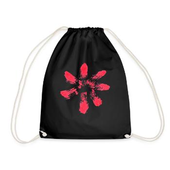 Blume - TUSCHE - Rot - Turnbeutel - Schwarz - Vorne