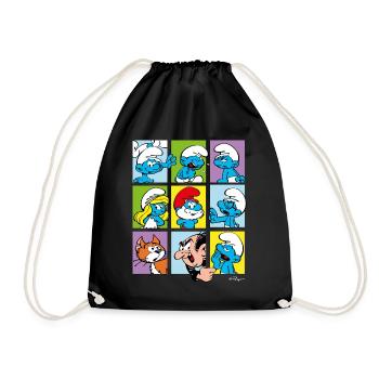 The Smurfs Gift Tiles - Drawstring Bag - black - Front