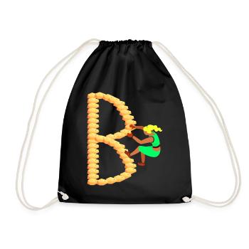 Climbing, Bouldering, Sport Climbing, Climbing Wall, Top - Drawstring Bag - black - Front