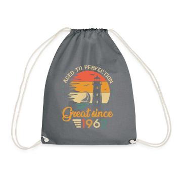 60 years great boat since 1962 anniversary - Drawstring Bag - grey - Front