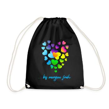 Hearts Colorful Hearts Clusters - Drawstring Bag - black - Front
