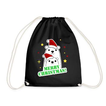 Frohe Weihnachtsfeier - Turnbeutel - Schwarz - Vorne