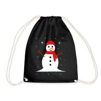 Snowman Winter Christmas - Drawstring Bag - black - Front