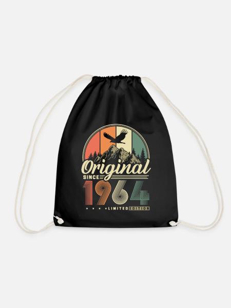 Original 1964 Vintage Jahrgang Geburtstag Retro - Turnbeutel - Schwarz