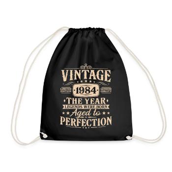 Vintage 1984 Vintage cadeau d’anniversaire - Sac de sport léger - noir - Devant