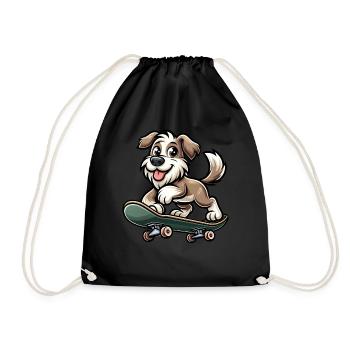 Cute Skater Dog - Turnbeutel - Schwarz - Vorne