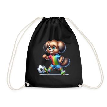 Chien de joueur de football mignon - Sac de sport léger - noir - Devant