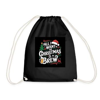 All i want for xmas is brew - Drawstring Bag - black - Front