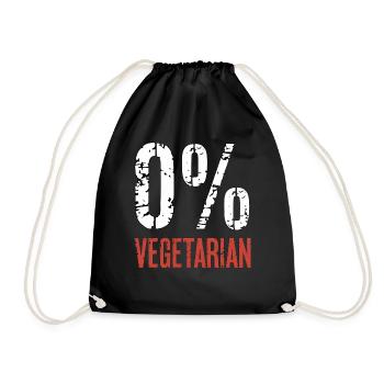 0% Vegetarian 9 - Turnbeutel - Schwarz - Vorne