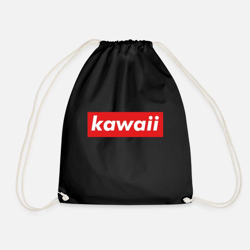 Kawaii - Drawstring Bag - black
