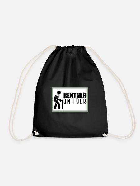 Rentner on Tour Warnschild für aktive Senioren - Turnbeutel - Schwarz