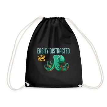 I love octopuses cephalopods - Drawstring Bag - black - Front