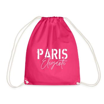 Elegantes Paris - Turnbeutel - Fuchsia - Vorne