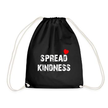 Spread kindness and love - Drawstring Bag - black - Front