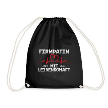 Firmpatin mit Leidenschaft Firmung - Turnbeutel - Schwarz - Vorne