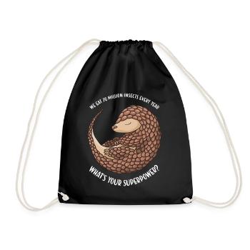 What's Your Superpower? Pangolin - Turnbeutel - Schwarz - Vorne