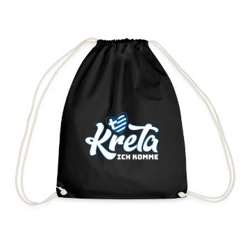 Kreta ich komme Griechenland Urlaub - Turnbeutel - Schwarz - Vorne
