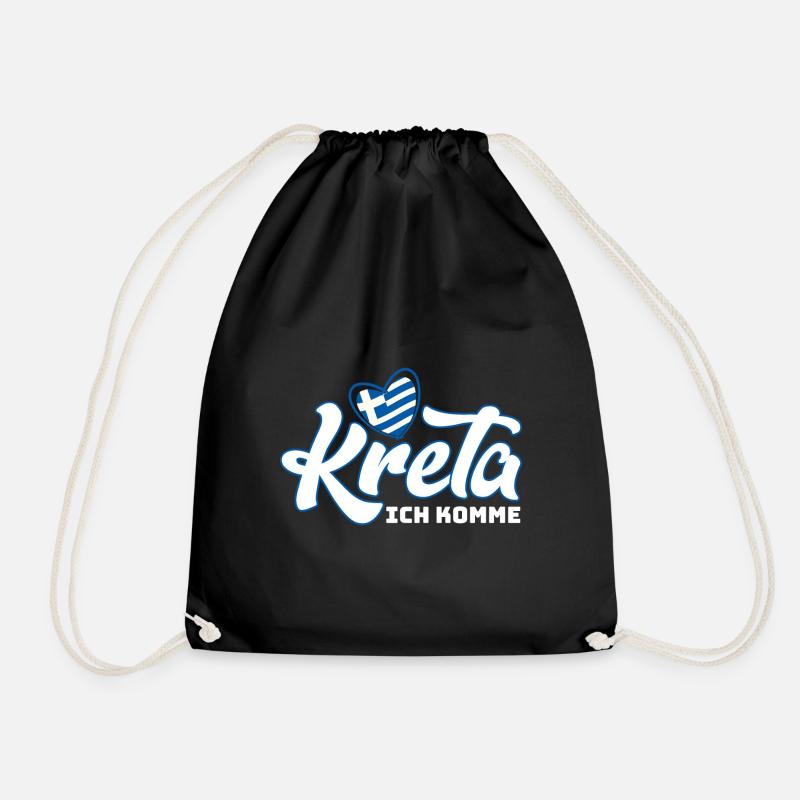Kreta ich komme Griechenland Urlaub - Turnbeutel - Schwarz