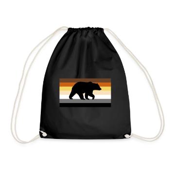 Gay Bear Flag with Bear men Gay bear Pride Shirt - Drawstring Bag - black - Front