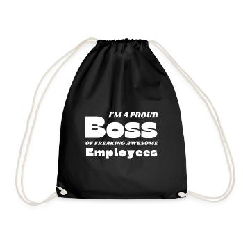 I'm A Proud Boss Of Freaking Awesome Employees - Drawstring Bag - black - Front