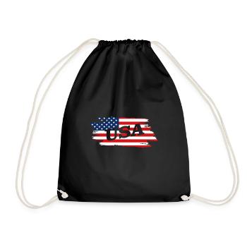 USA America - Turnbeutel - Schwarz - Vorne