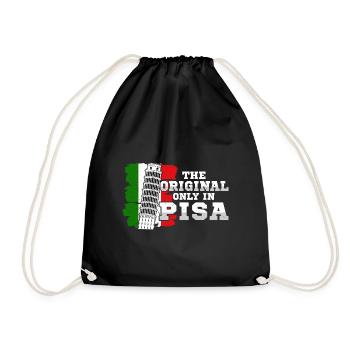 Schiefe Turm von Pisa Spruch Italien - Turnbeutel - Schwarz - Vorne