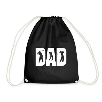 Golf Dad - Golfer Father Gift - Drawstring Bag - black - Front