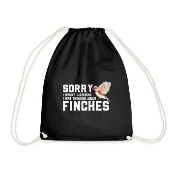 Finches - Zebra finches - Birds - Birds - Drawstring Bag - black - Front