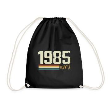 Né en avril 1985 - Sac de sport léger - noir - Devant