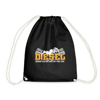 Diesel Engine I Diesel Because Electric Cars - Drawstring Bag - black - Front