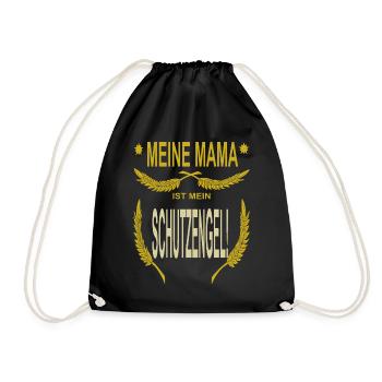 Mom is Guardian Angel Mother's Day - Drawstring Bag - black - Front