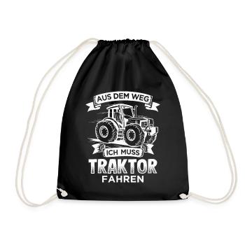 Aus dem Weg ich muss Traktor fahren Landwirt - Turnbeutel - Schwarz - Vorne