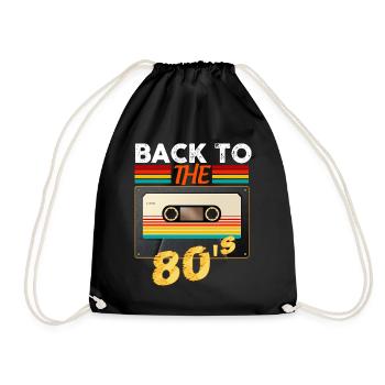 80er Jahre Vintage zurück in die 80er Jahre Musik - Turnbeutel - Schwarz - Vorne