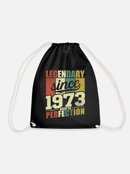 Legendär seit 1973 Jahrgang Vintage Geburtstag - Turnbeutel - Schwarz