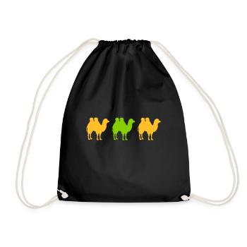camel tipper herd desert - Drawstring Bag - black - Front