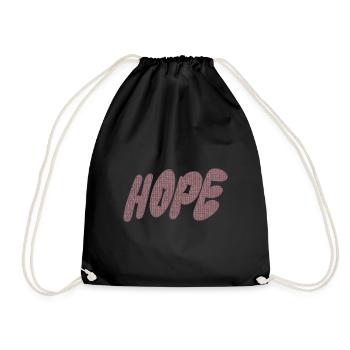 Hope – Strickschrift - Turnbeutel - Schwarz - Vorne