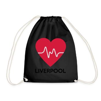 Herz Liverpool - Turnbeutel - Schwarz - Vorne