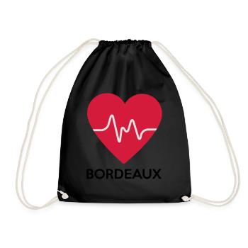 Herz Bordeaux - Turnbeutel - Schwarz - Vorne