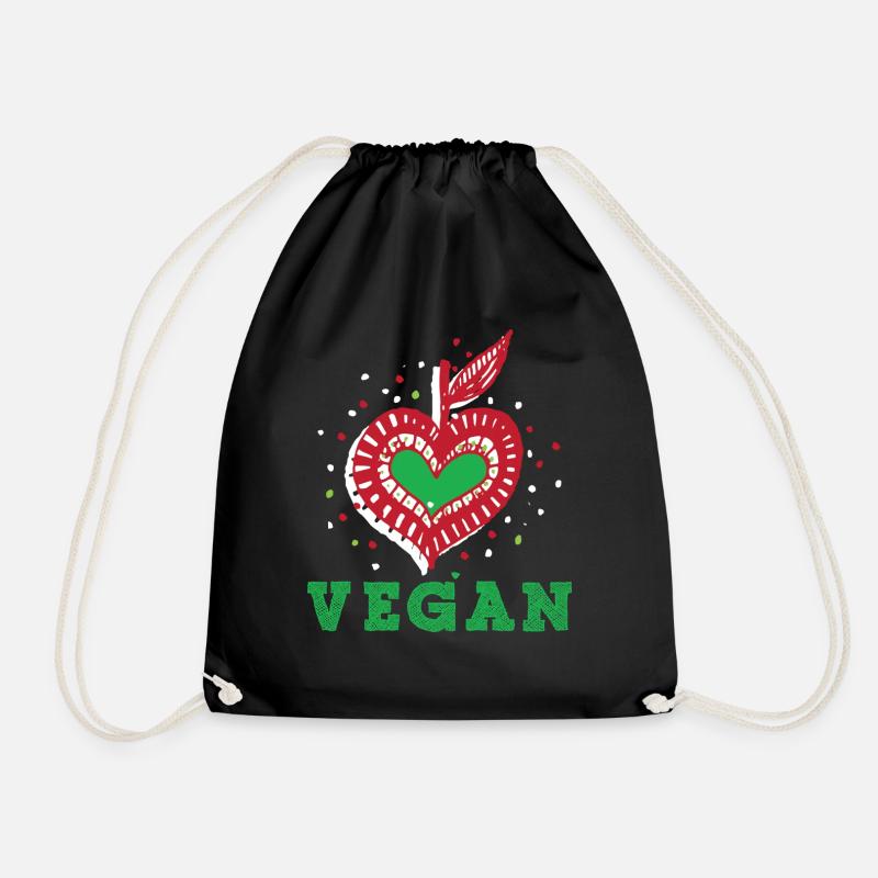 Veganer Vegetarier Tierschutz Geschenkidee - Turnbeutel - Schwarz