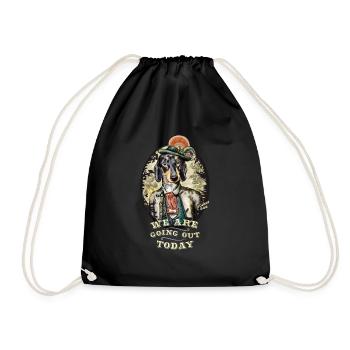 dachshund - Drawstring Bag - black - Front