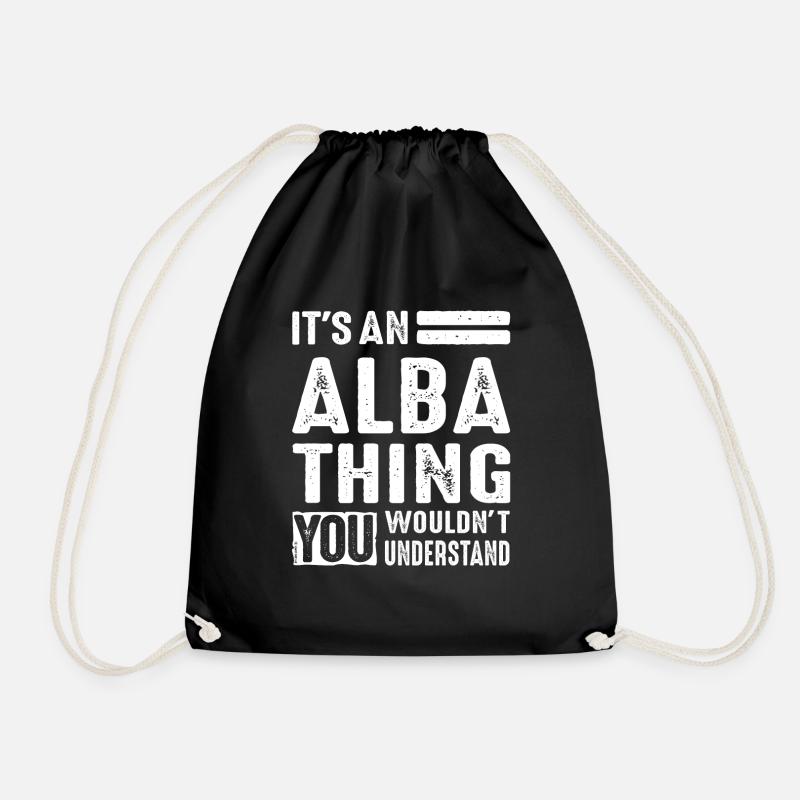 Geschenk für Alba - Turnbeutel - Schwarz