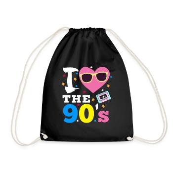 I love the 90's - Drawstring Bag - black - Front