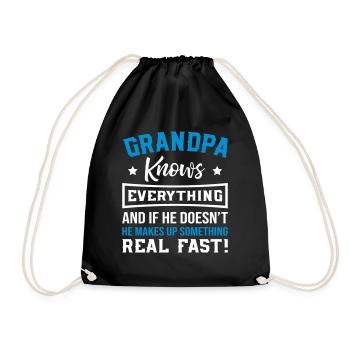 Grandpa Knows Everything Real Fast - Turnbeutel - Schwarz - Vorne