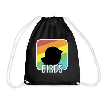 bird - Drawstring Bag - black - Front