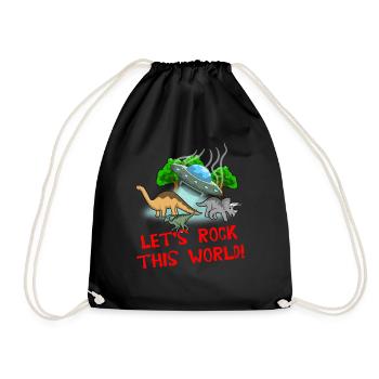 LETS ROCK CE MONDE - INVASION DES ÉTRANGERS DINO - Sac de sport léger - noir - Devant