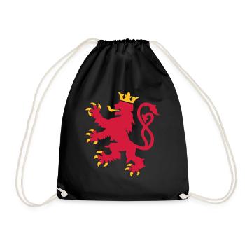lion of luxembourg symbol flag - Drawstring Bag - black - Front