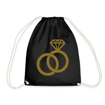 Alliance - Wedding - Drawstring Bag - black - Front