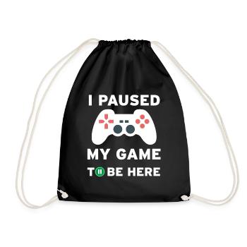 I paused my game to be here - Sac de sport léger - noir - Devant