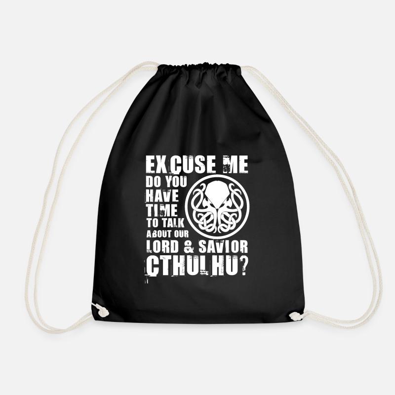 Cthulhu our Lord & Savior - Drawstring Bag - black