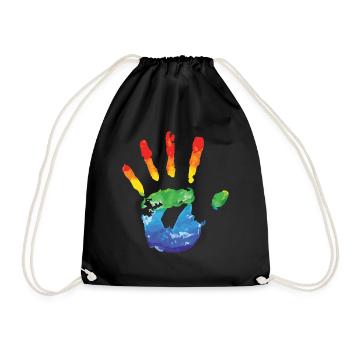 Regenbogen - Turnbeutel - Schwarz - Vorne